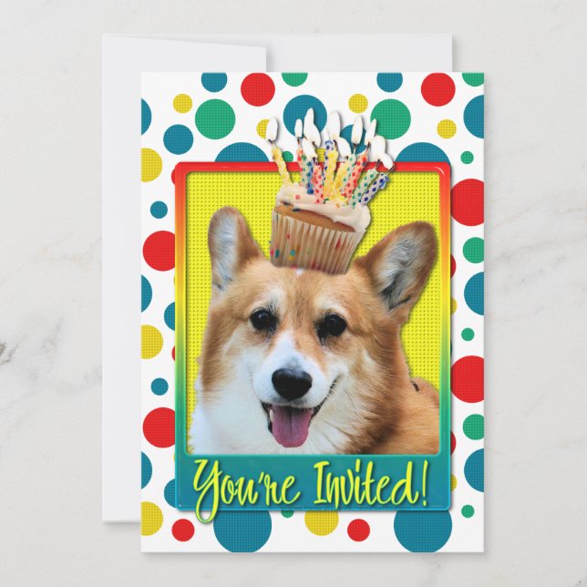 Invitation Cupcake - Corgi - Owen (Front)