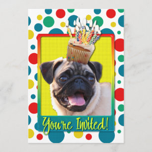 Invitation Cupcake - Pug