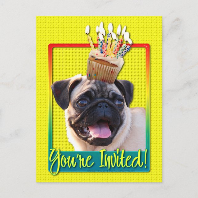 Invitation Cupcake - Pug (Front)