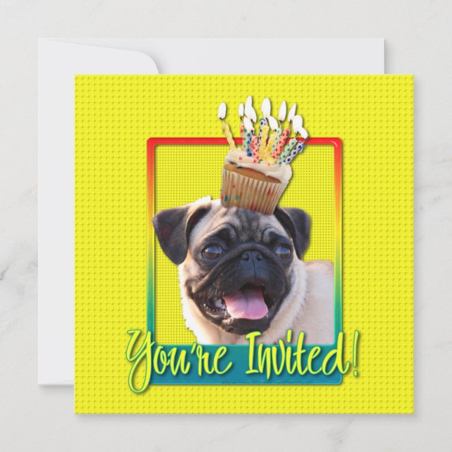 Invitation Cupcake - Pug (Front)
