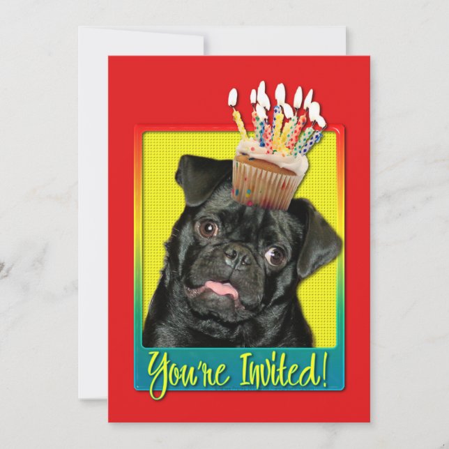 Invitation Cupcake - Pug - Ruffy (Front)