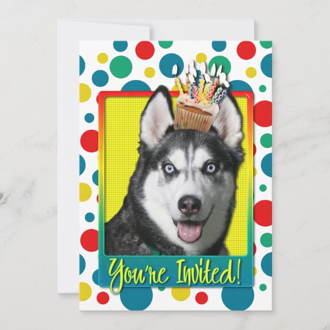 Invitation Cupcake - Siberian Husky (Front)