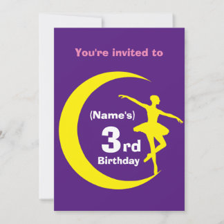 Invitation Custom Ballerina 3rd Birthday-add name