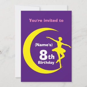 Invitation Custom Ballerina 8th Birthday-add name