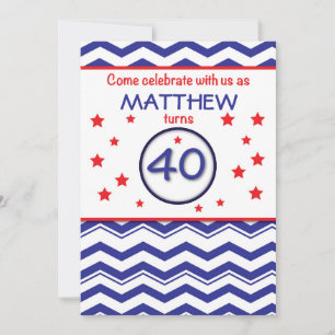 Invitation Custom, Personalised Name 40th Birthday