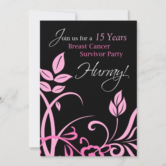 Invitation Customisable 15 Year Survivor Party (Front)