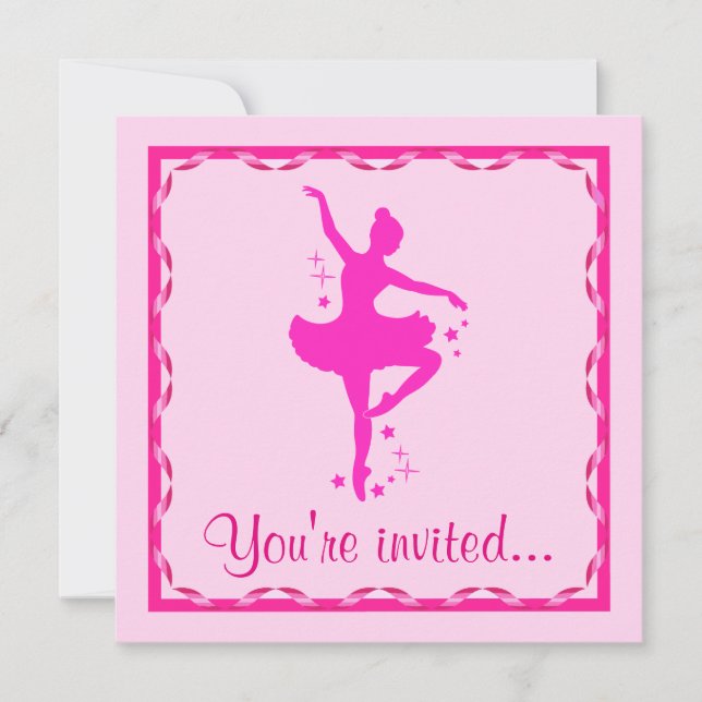 Invitation Dance Recital: Ballerina in Pink (Front)