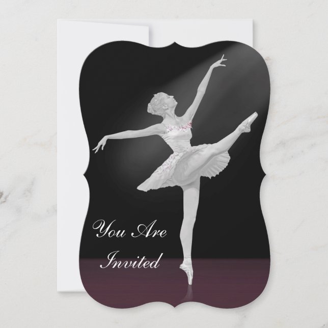 Invitation, Dance Recital, Ballerina Invitation (Front)