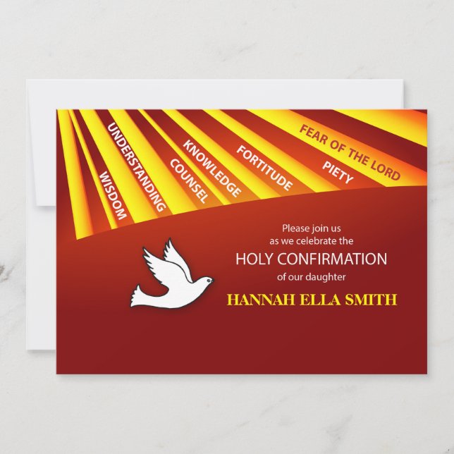 Invitation Daughter Confirmation Personalise, Cust (Front)