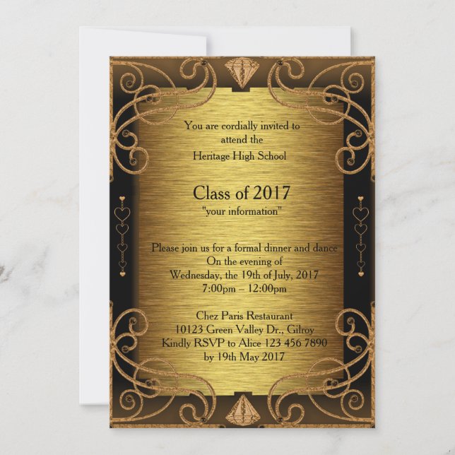 Invitation Dinner & Dance, to be completed (Front)