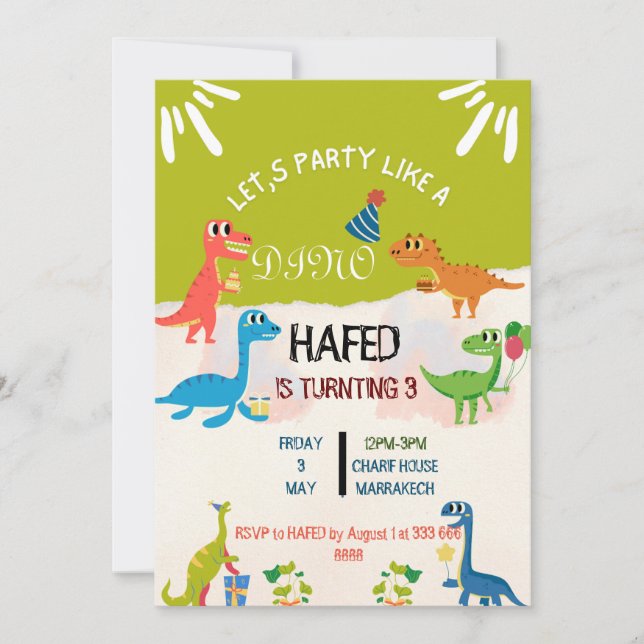 Invitation Dirty 3rd-Y Third Birthday Invitation (Front)