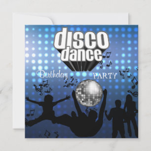 Invitation Disco Dance Birthday Party Retro