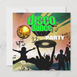 Invitation Disco Dance Party Retro