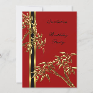 Invitation Elegant Birthday Party Asian Bamboo
