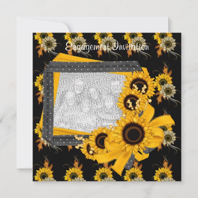 Invitation Engagement Photo Sunflower Frame (Front)