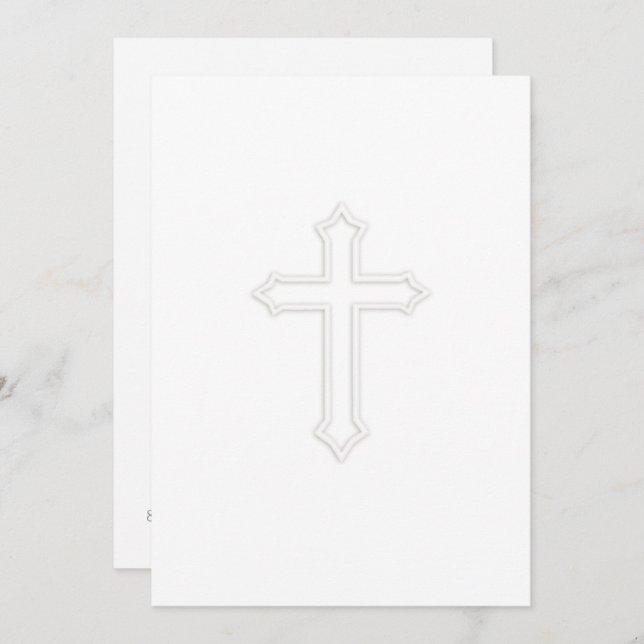 Invitation First Communion "Embossed" Cross (Front/Back)