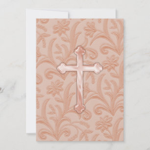 Invitation First Communion "Embossed" Cross