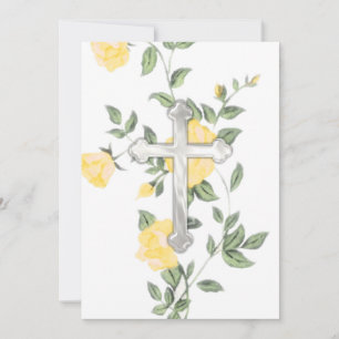 Invitation First Communion "Embossed" Cross