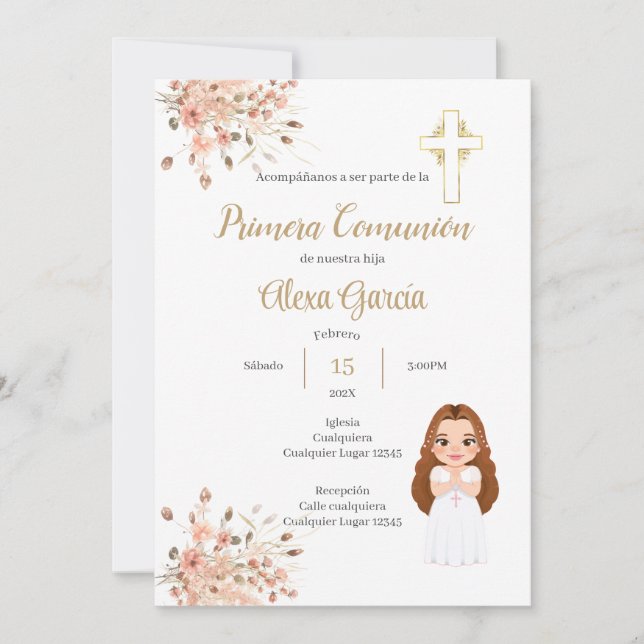 Invitation First Girl Communion (Front)