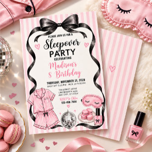 Invitation for a birthday sleepover