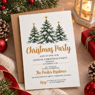 Invitation for a snowy Christmas party