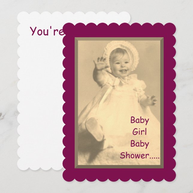 Invitation For Baby Girl Shower (Front/Back)