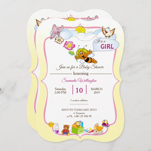 invitation for baby shower (Front/Back)