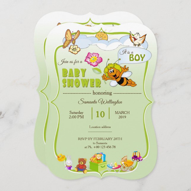 invitation for baby shower (Front/Back)