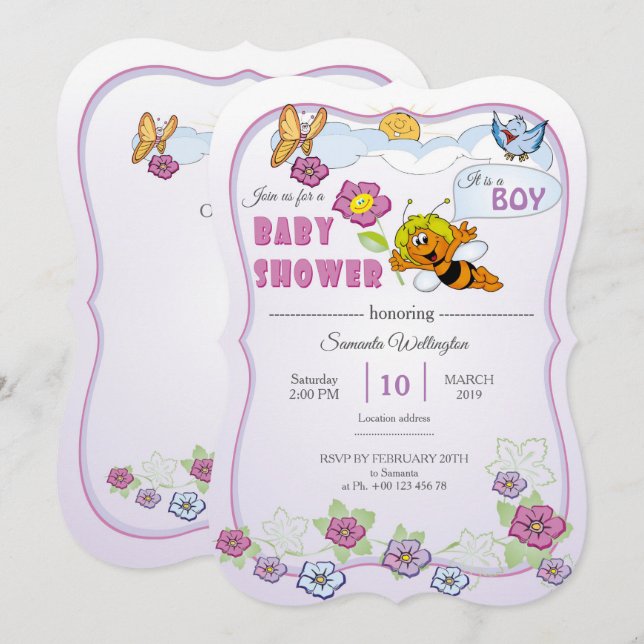 invitation for baby shower (Front/Back)
