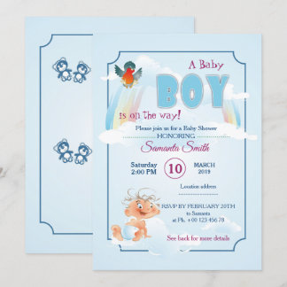 invitation for baby shower, it is a boy