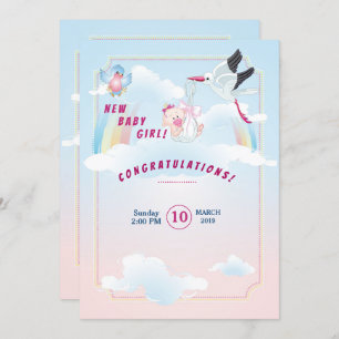 invitation for baby shower, it is a girl
