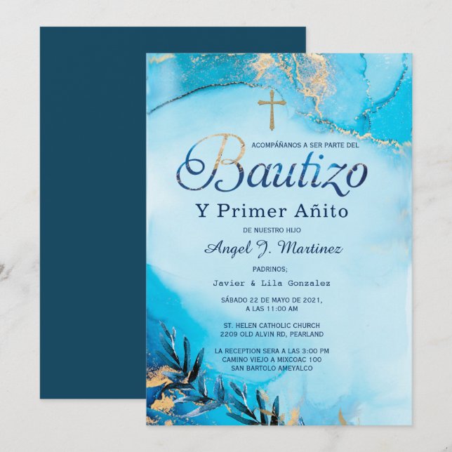 Invitation for Birthday and Baptism (Front/Back)