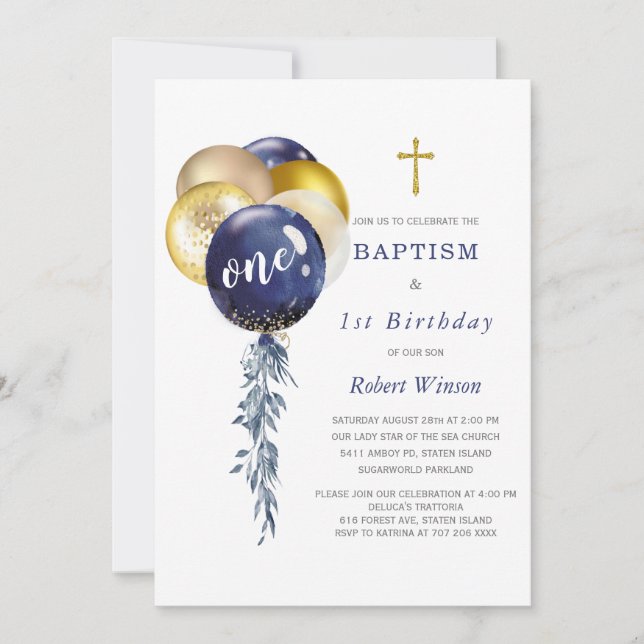Invitation for Birthday and Baptism (Front)