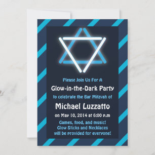 Invitation for Glow-in-the-Dark Bar Mitzvah