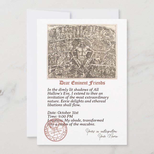 Invitation for Halloween's ethereal libations (Front)