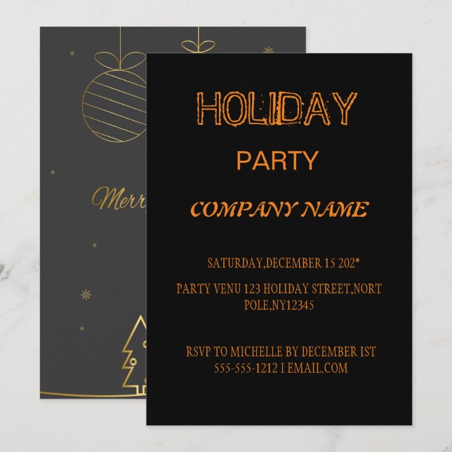 INVITATION FOR HOLIDAY CELEBRATION IN THE COMPANY (Front/Back)