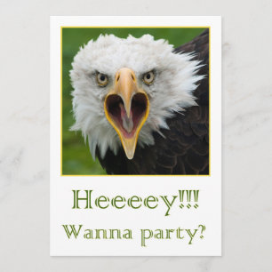 Invitation for party shouting bird or prey