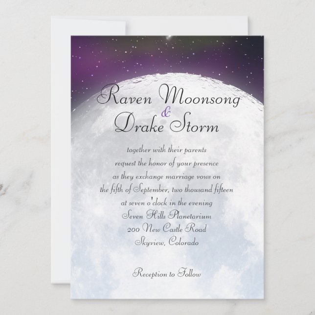Invitation for Space Themed Wedding (Front)