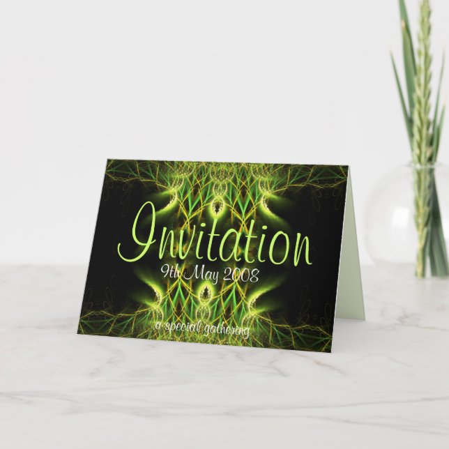 Invitation Fractal Green Card (Front)