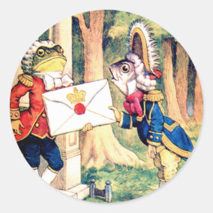 Invitation from the Queen of Hearts in Wonderland Classic Round Sticker