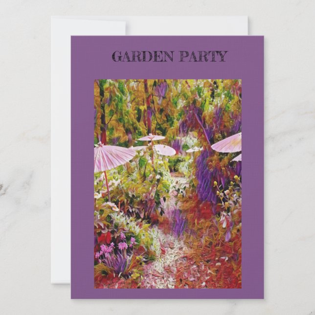 invitation  garden party beautiful peony garden (Front)