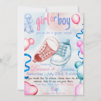 Invitation, Gender Reveal, Editable, Personlize Invitation