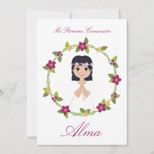 Invitation Girl First Communion with Orla Floral
