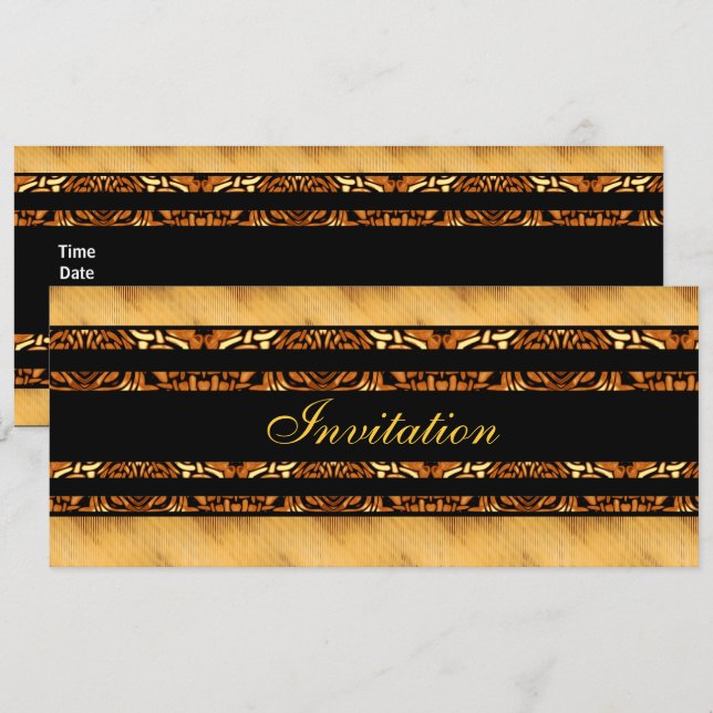 Invitation Gold Africa On Black (Front/Back)
