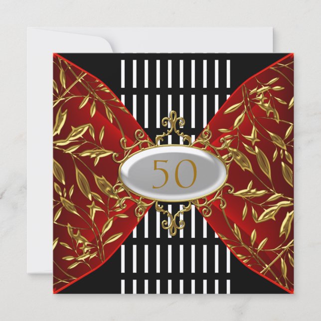 Invitation Gold Black  Birthday Anniversary (Front)