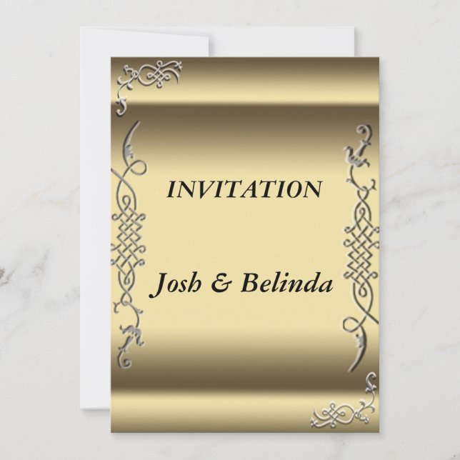 Invitation golden Wedding Invitation (Front)