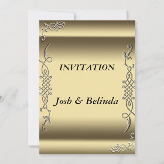 Invitation golden Wedding Invitation