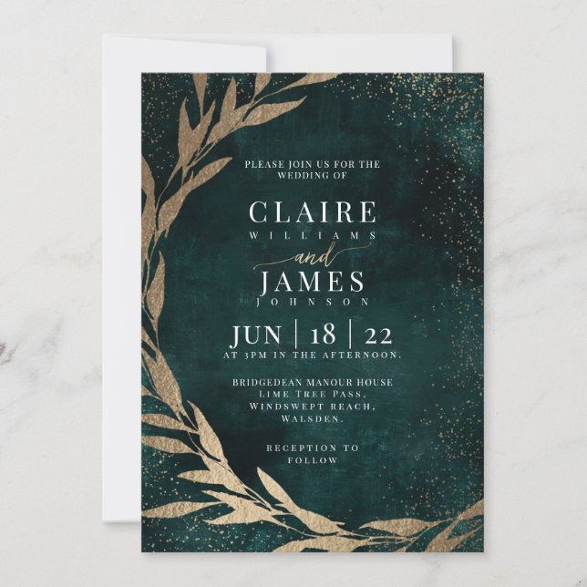 Invitation GREEN AND GOLD (Front)