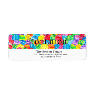 Invitation handpainted watercolor label