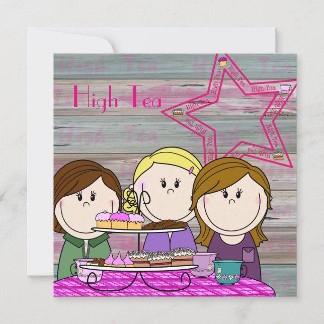 Invitation - High Tea - Party Girls (Front)